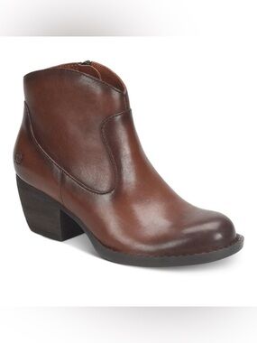 Born Carmel Brown Leather Ankle Bootie